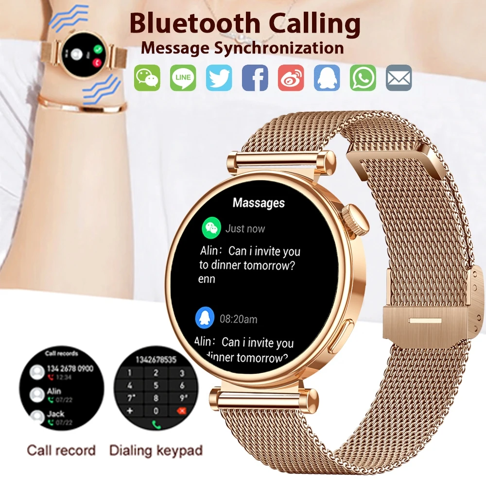 For Watch 4 MINI New AMOLED 360*360 HD Smart Watch GPS Track Heart Rate Blood Oxygen Bluetooth Call NFC Smartwatches Women 41mm