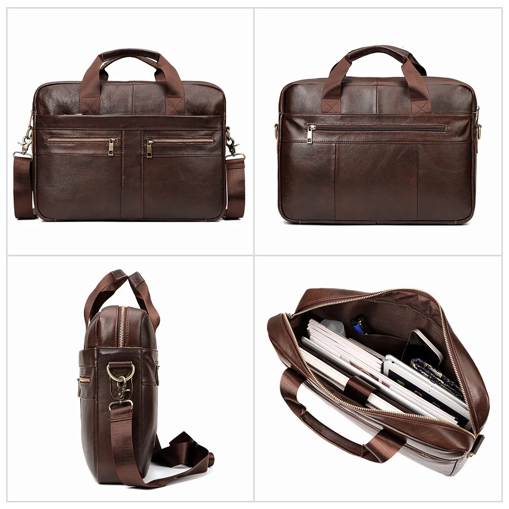Men Briefcase Bag High Quality Business Genuine Leather Shoulder Messenger Bags Male Office Handbag 14 inch Laptop 241029