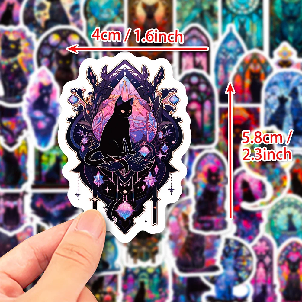 10/30/50pcs Gothic Dark Black 2025 Cat Graffiti Stickers Aesthetic new Mysterious Goth Decals Toy DIY Phone Laptop Bike Cool Sticker Pack