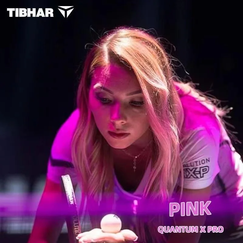 TIBHAR Table Tennis Rubber PingPong Original QUANTUM X PRO 74-031 Pimples In Unsticky Colorfu Blue Pink Violet