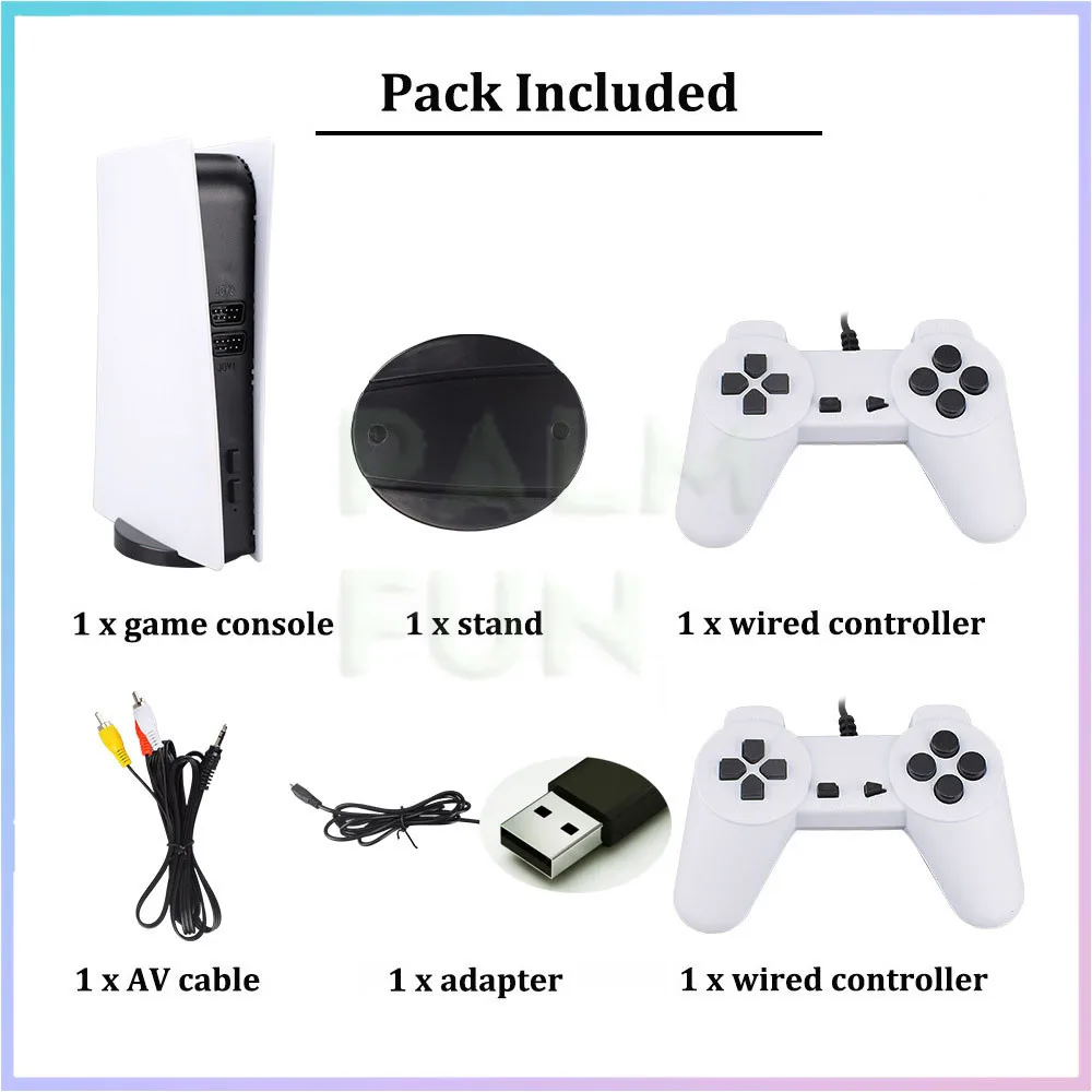 GS5 TV Game Console USB Port 8 Bit Game Box Retro AV Output USB Controller Home Classic Two Player Arcade Game Console Gifts - view 4