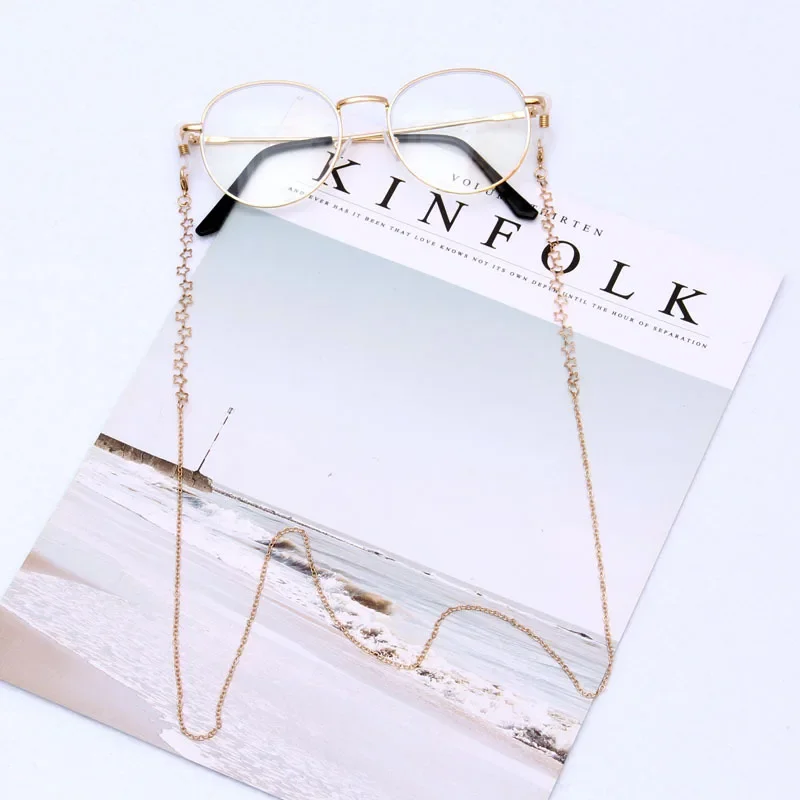 European and American Advanced Sense Glasses Chain Hanging Neck Anti-Slip Chain Hanging Rope Metal Glasses Chain