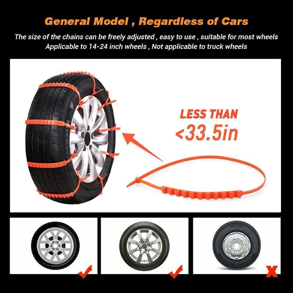 Anti-Skid Cable Ties Car Winter Anti-Slip Tyre Chains Outdoor Snow Tire Anti Skid Chain Emergency Accessories