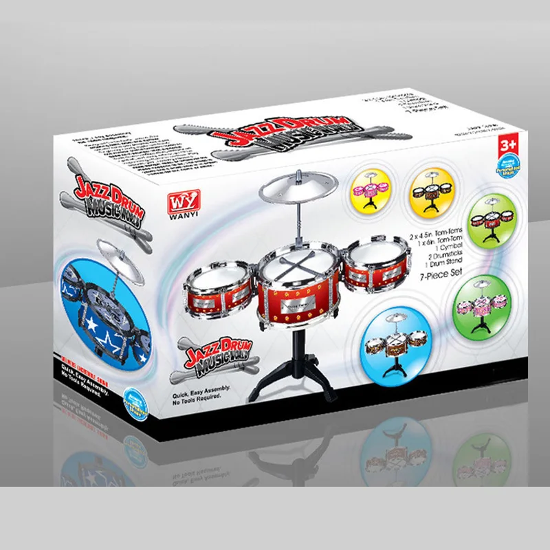 Gift Idea Children Toys Drum Set Boys Girls Play Music Develop Intelligence blue and red for choose + Free shipping