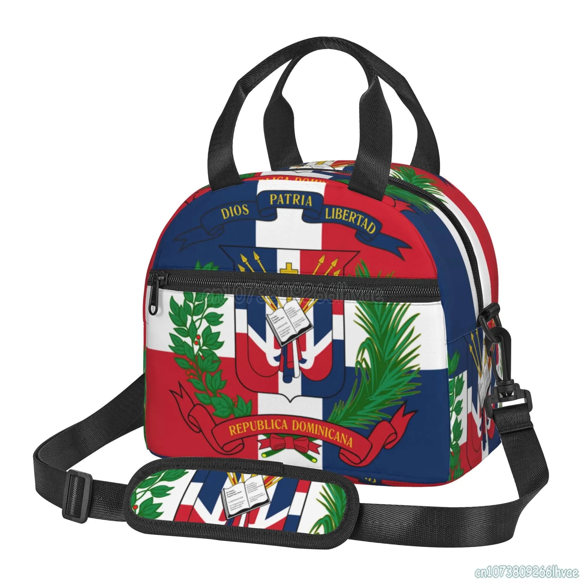 Dominican Republic Flag Insulated Lunch Bags for School Work Picnic Food Leakproof Cooler Thermal Lunch Box for Women Kids