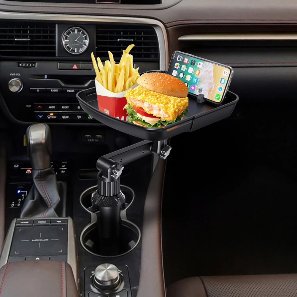 Car Table 360° Swivel Arm Eat Work Cart Drink Food Coffee Goods Holder Tray Car Laptop Computer Desk Mount Stand Seat Table