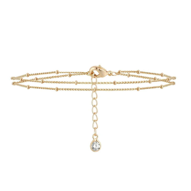 Dainty Gold Bracelet for Women 14K Gold Plated Evil Eye Turquoises Charm Bracelet Satellite Chain Jewelry Cute for Girls Women