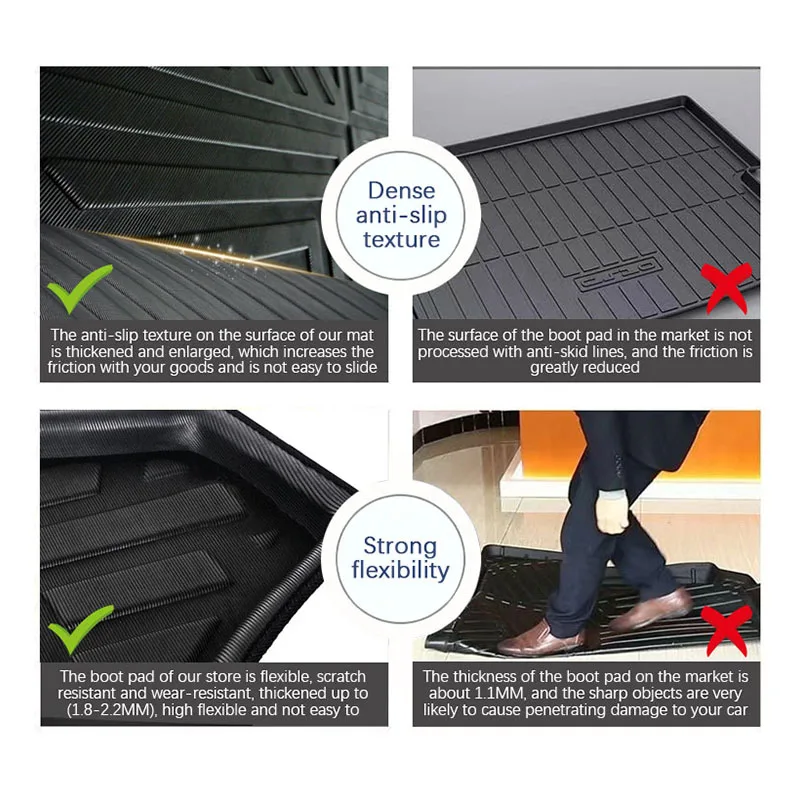 Car Mats for Volkswagen T-Roc VW TRoc T Roc A11 AC7 2017~2022 Car Cargo Tray Trunk Organizer Rear Mats Accessories EVA Material
