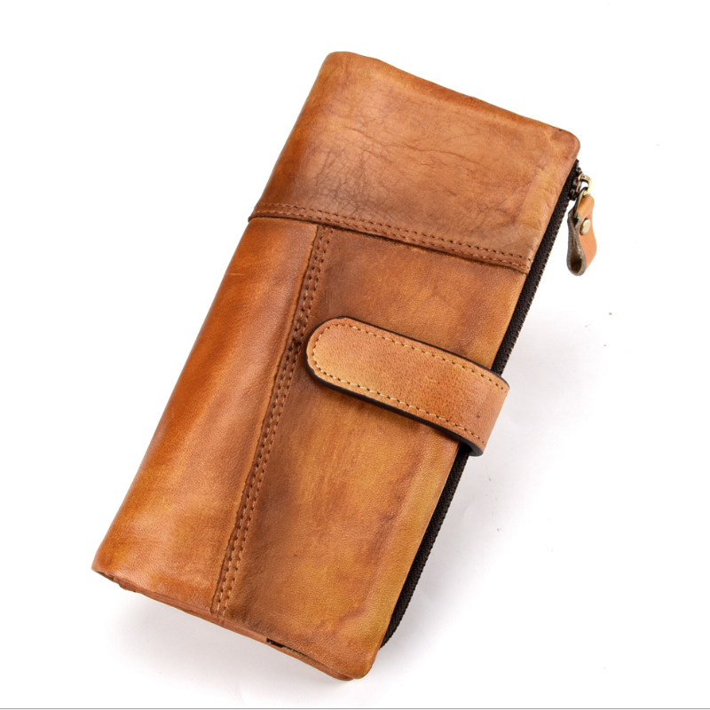 Leather Wallets for Women Fashionable Real Cow Leather Long Wallet Purse Designer Male Female Clutch Purse Luxury Soft Wallets