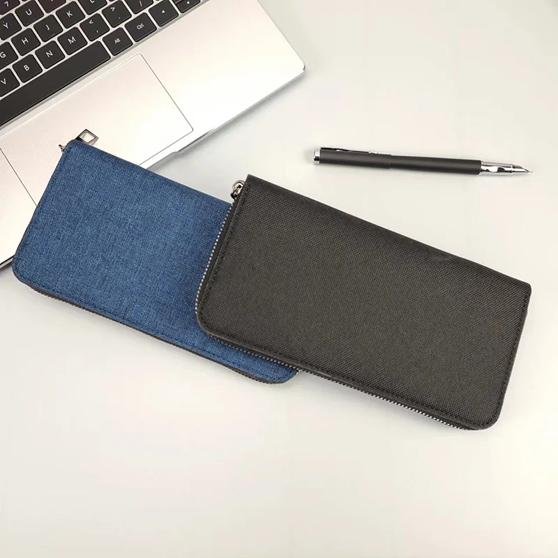 2023 New Canvas long wallet Zipper Solid Color Men Open Purse Multiple Card Slots Clutch Bag purses for women