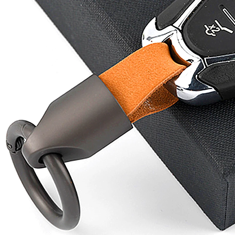 Cowhide Leather Keychain Waist Belt Buckle Carabiner Car Pendant Key Holder Luxury High-end Gifts For Men Women Key Ring Jewelry