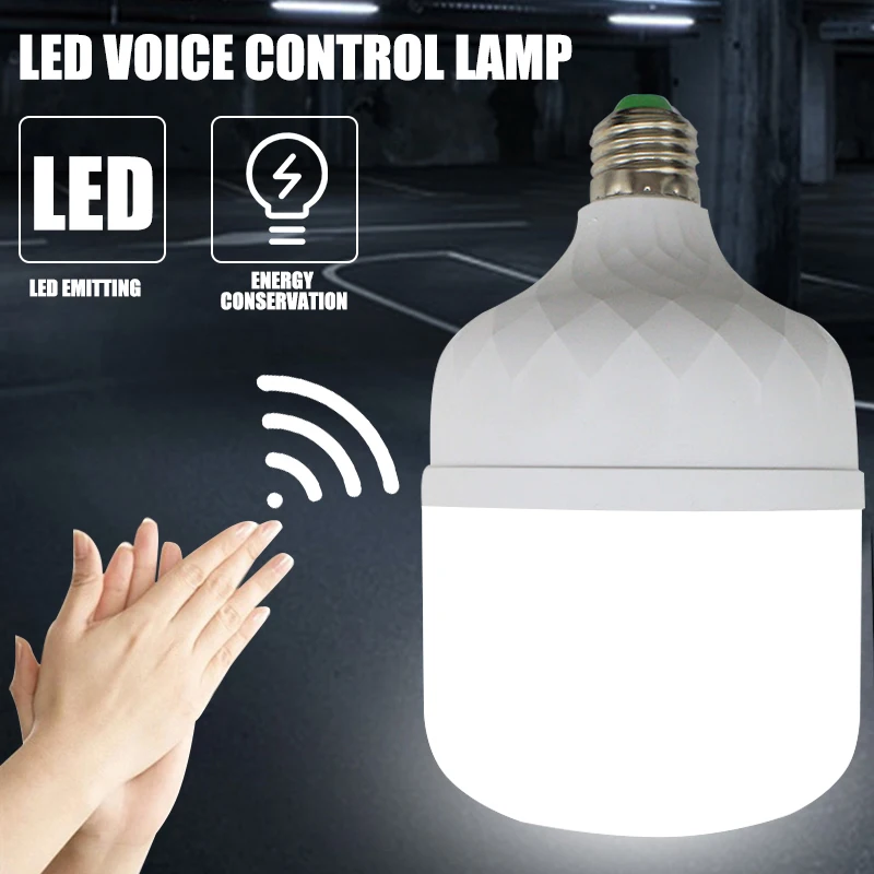 E27 Sound Sensor LED Lamp Bulb 5W 10W Smart LED Voice-activated Lights 220V For Indoor Outdoor Home Garage Garden Lighting