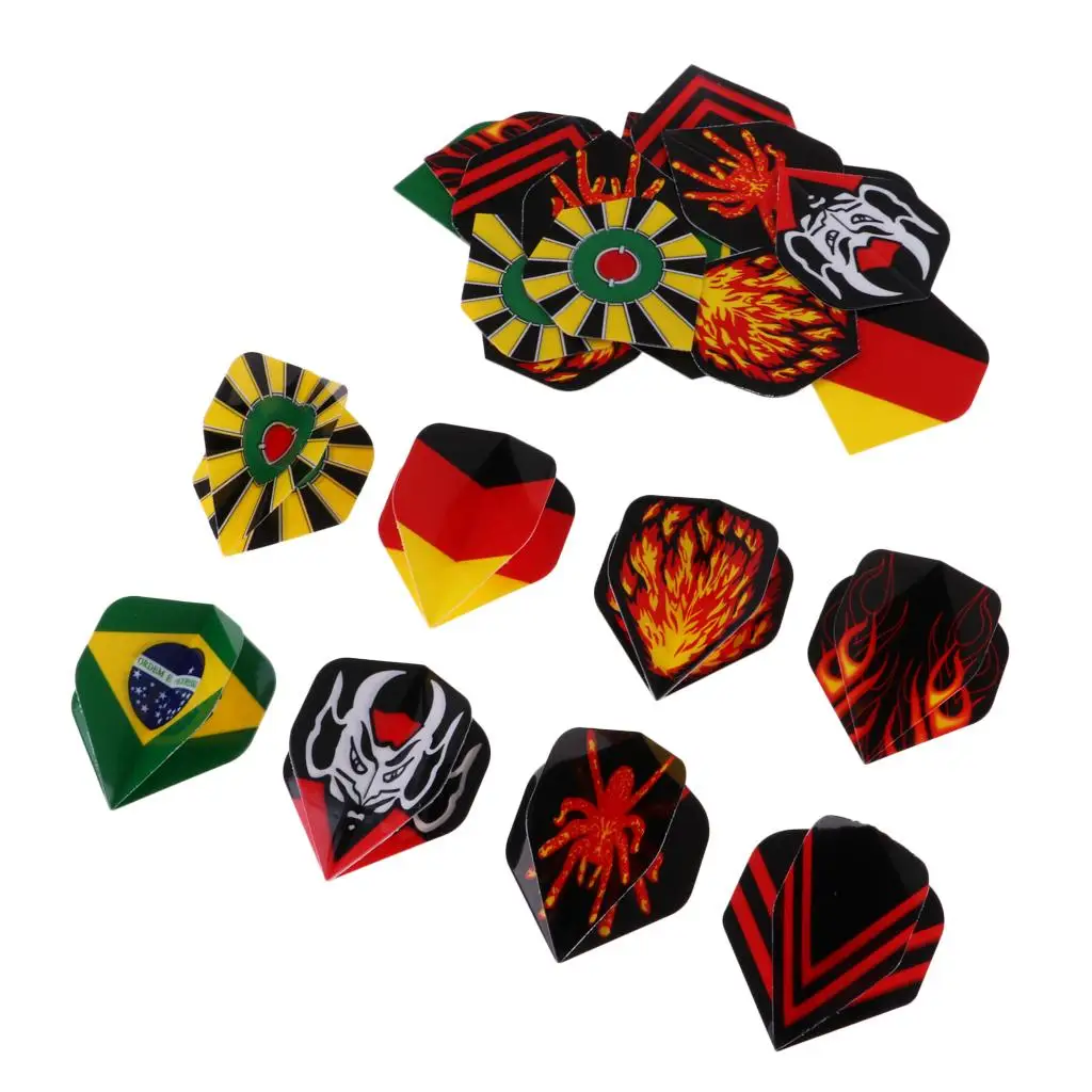 24pcs 27pcs 36pcs Durable Pattern Standard PET 3D Dart Flights Darts Tails Accessories Equipment Supplies for Dart Games Clubs
