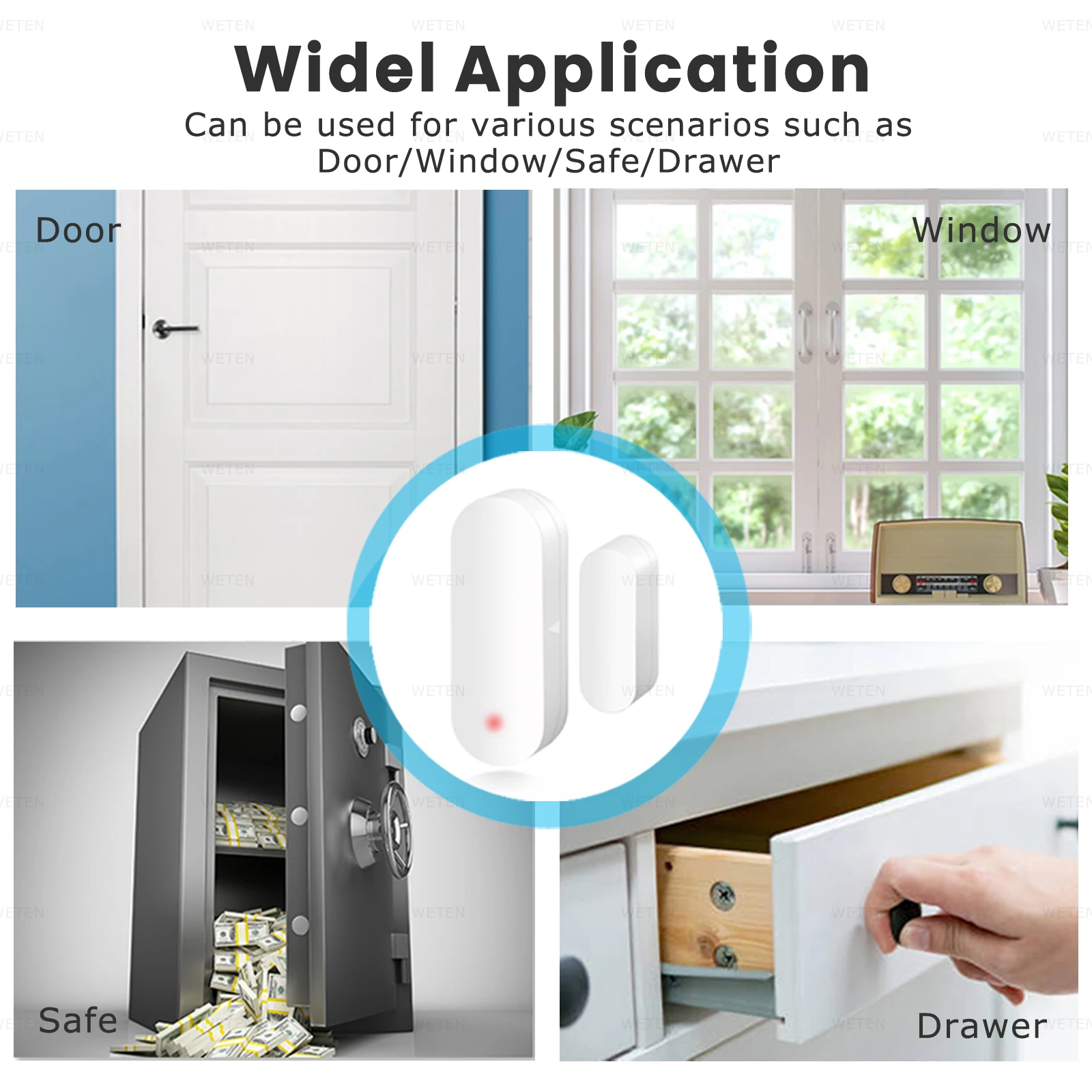 Tuya Zigbee Window Sensor, Door Open Close Detector Alarm, Smart Life App Support Alexa Google Home