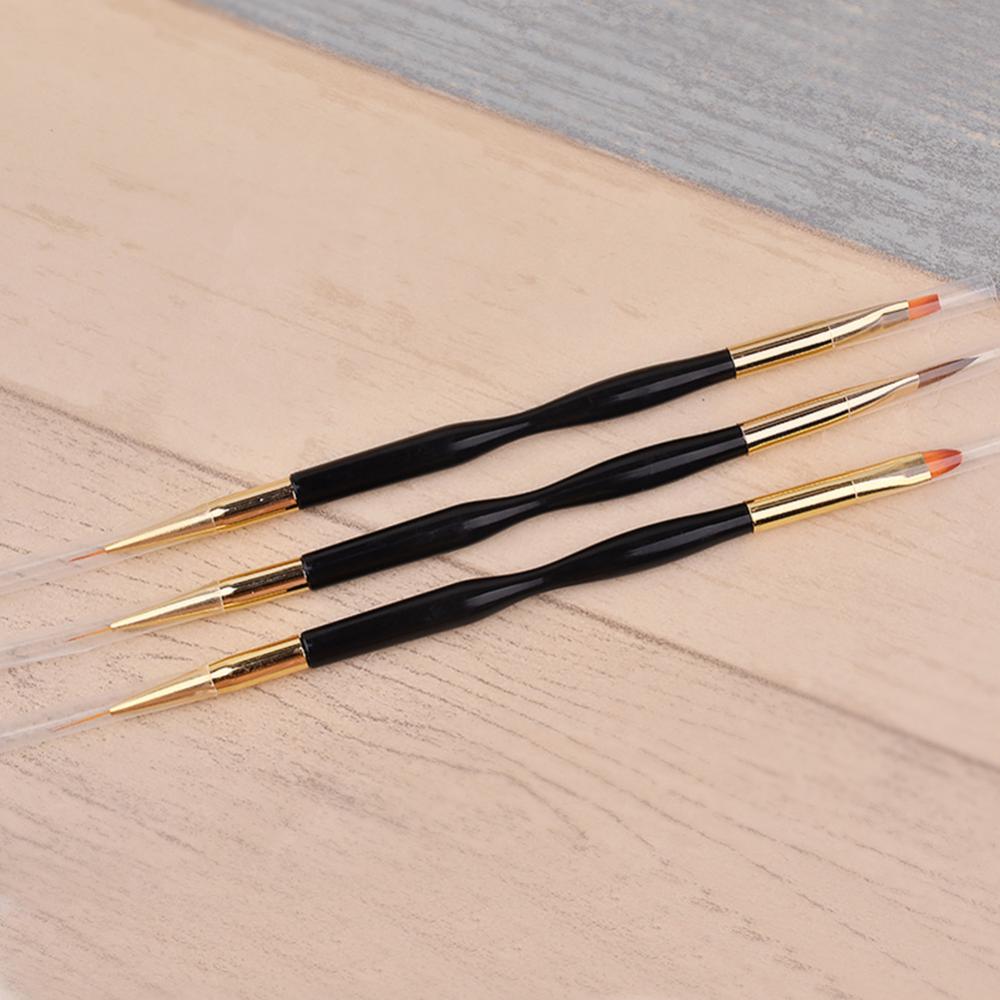 Stripe French Nail Acrylic Art Liner Brush 3D Tips Manicuring Ultra-thin Line Drawing Pen UV Gel Brushes Painting Tools smile
