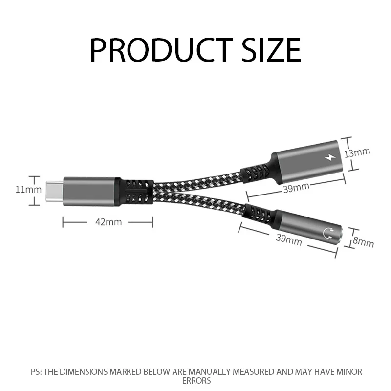 2 In 1 2025 USB Type C To 3.5mm Headphone Jack Adapter Type C Charge Audio Aux Adaptor for Ipad Pro Samsung S22 Note 20Huawei Xiaomi