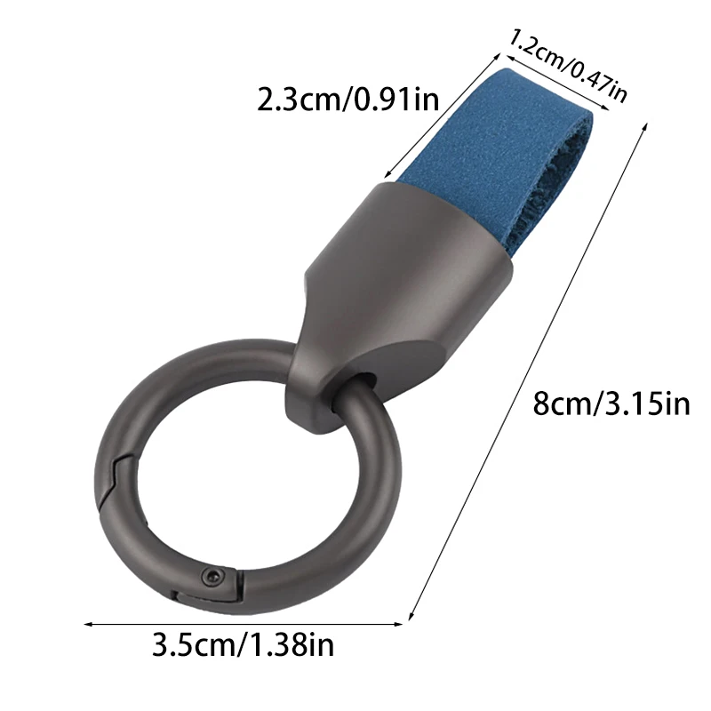 Cowhide Leather Keychain Waist Belt Buckle Carabiner Car Pendant Key Holder Luxury High-end Gifts For Men Women Key Ring Jewelry