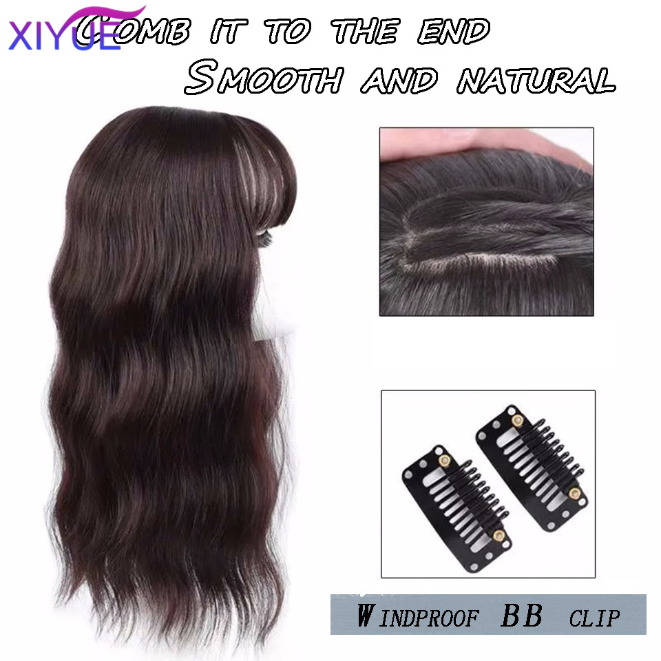 XIYUE Wig women's top hair patch bangs wig patches whitening hair wavy natural fluffy hair pad