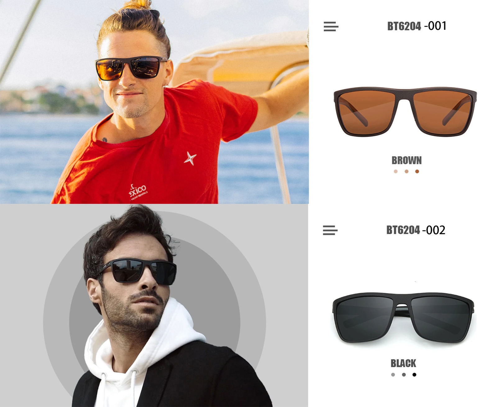 ZENOTTIC Fashion Polarized Sunglasses Sunshade Womens Ultra Light TR90 Frame UV400 Protective Square Retro Sunglasses 241031