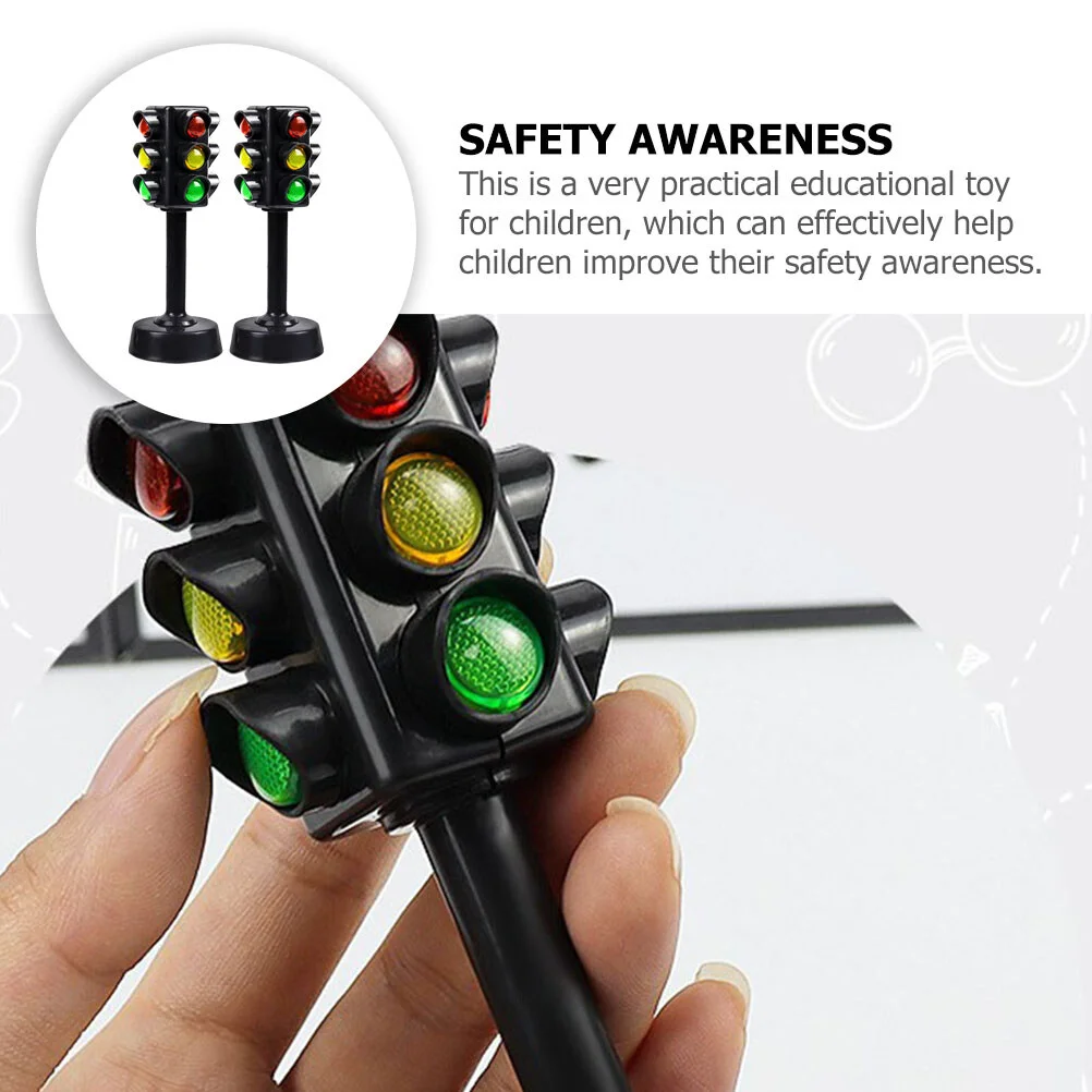 12 Pcs Set Children Toys Educational Traffic Signs Signal Light Model Stop Abs Toddler Playset Kids