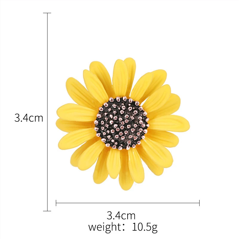 1PC Enamel Creative Daisy Brooch Pin Coat Girl Insect Flower Sunflower Rhinestone Pin Accessor Brooches Holiday Gift Jewelry