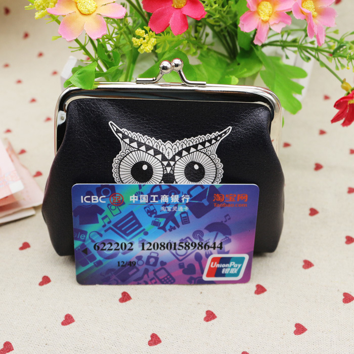 New Designer Cute Owl Pattern Printed Small Wallet 1-Piece Set Hot Selling Women's Cute Coin Wallet Carteira Feminina
