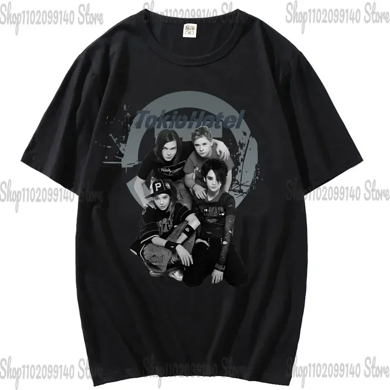 New Hot Selling Tokio Hotel Rock Men's and Women's T-shirt Music Novelty T-shirt Short Sleeve Crewneck Tee Printed Clothes
