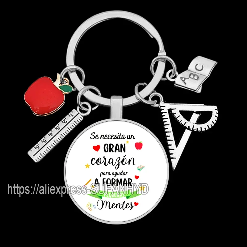 dd Spanish Teacher It In Keychain Takes Big Heart To Shape Keychains for Professor Teachers Day Gift s