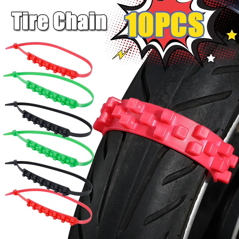 Car Anti-slip Tie Emergency Safety Belt Snow Chains for Winter Tyres Reusable Ties Motorcycle Car Bike Wheel Tire Chain