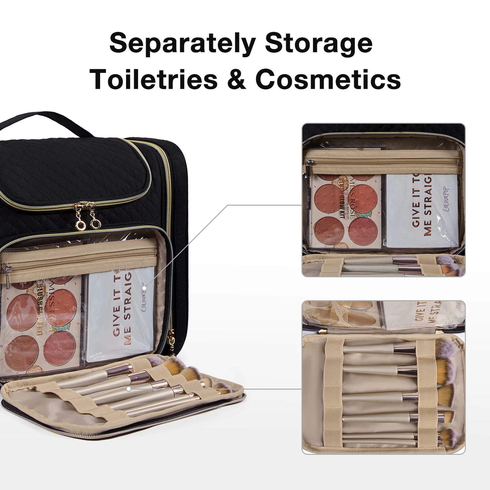 Bagsmart Womens Makeup Bag Waterproof Large Capacity Makeup Bag Essential for Makeup Travel Organizers 241031