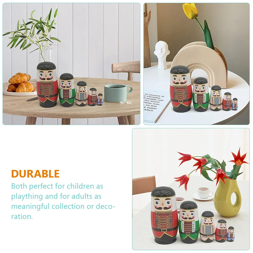 Toddler Wooden Toys Christmas Russian Dolls Aldult Festival Gift Nesting Adults Kids Snowman Party
