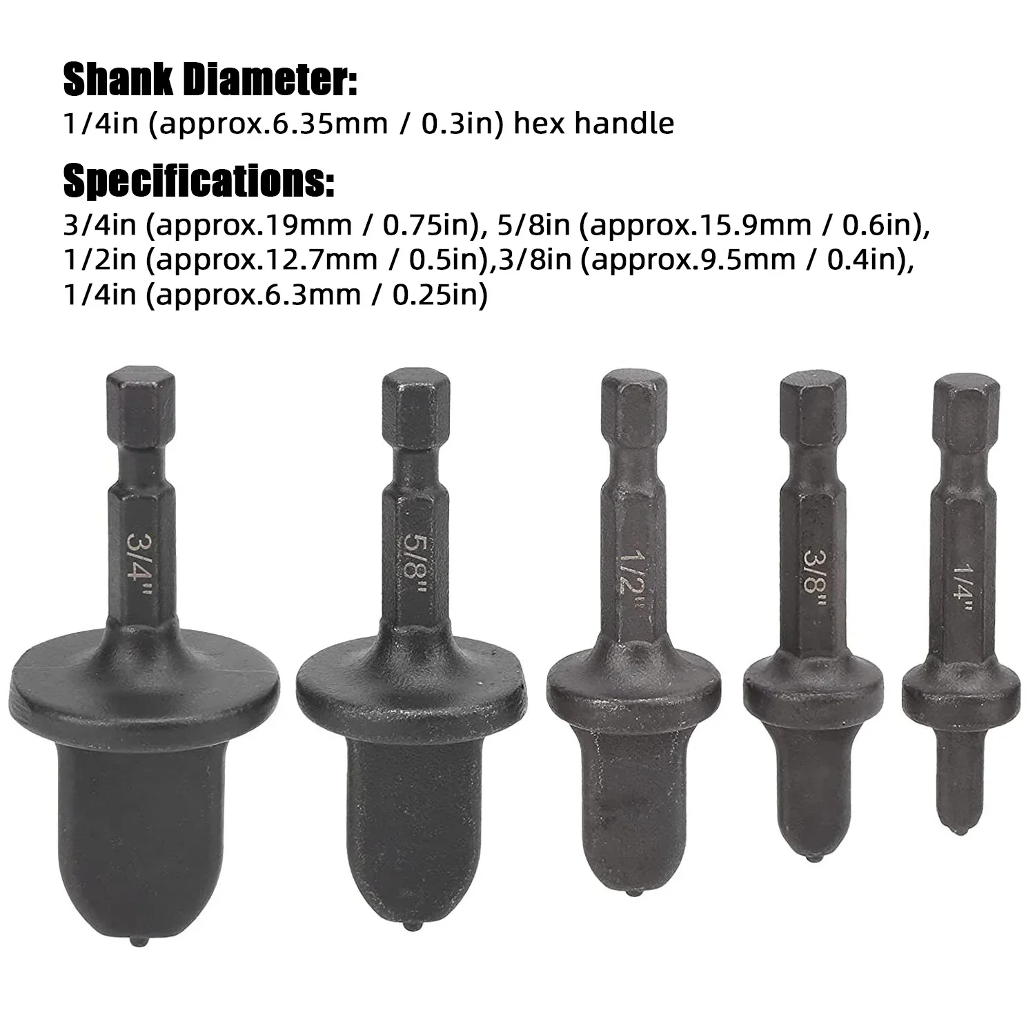 5/6/11PCS Tube Pipe Expander Copper Hex Shank Imperial Pipe Expander Tube Electric Drill Bit Flaring Tool for Air Conditione