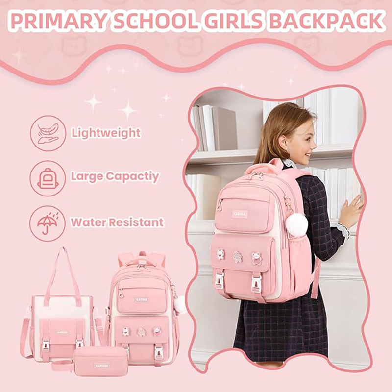 Top Quality School Backpack Set 3pcs Middle-School Elementary Bookbags Water Resistant Laptop Backpack Children School Bag