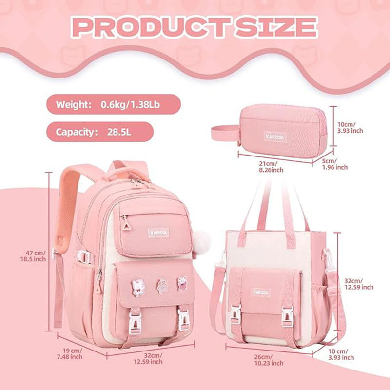 Top Quality School Backpack Set 3pcs Middle-School Elementary Bookbags Water Resistant Laptop Backpack Children School Bag