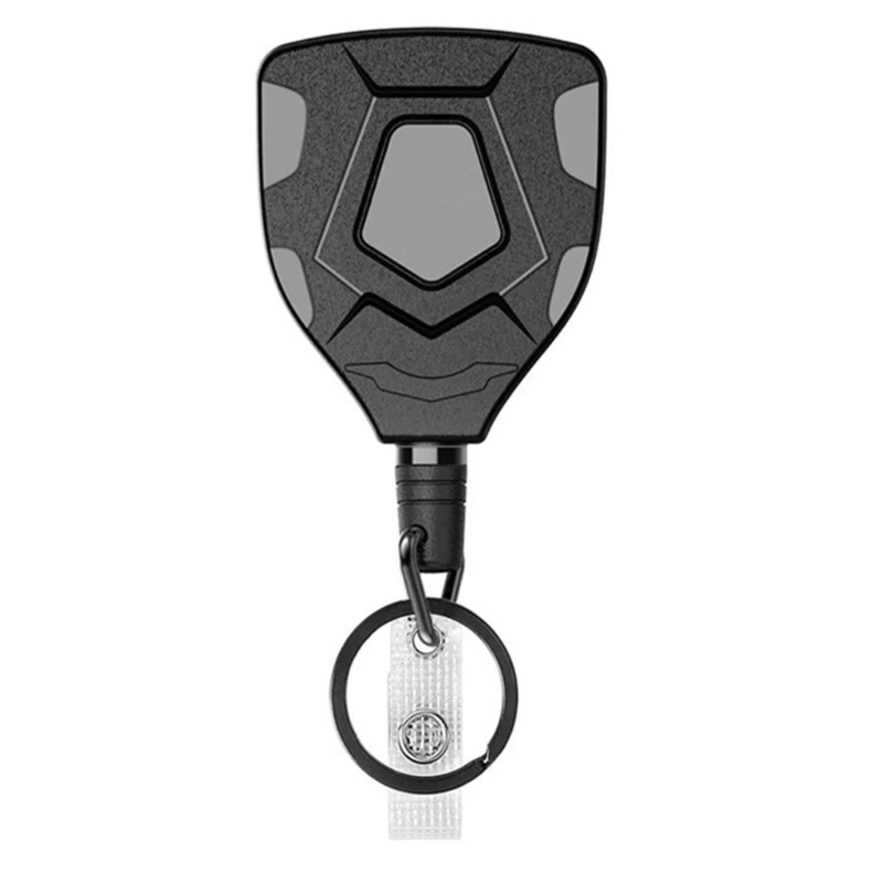 Heavy Duty Retractable Keychain Easy To Pull Buckle Rope Elastic Keychain Anti Lost Keyring Steel Retractable Cord Dropshipping