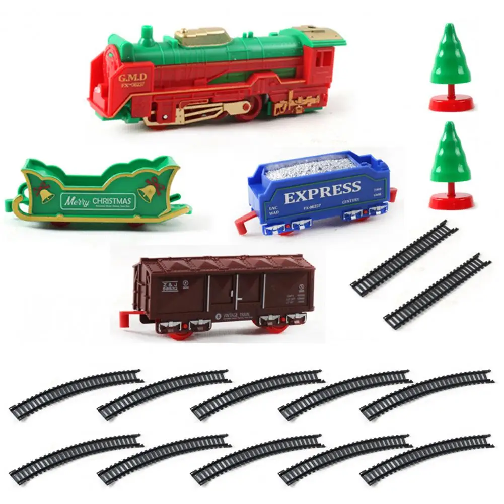 Electric Train Toy Light Sounds Trail Moving Entertainment Kids Christmas Toy Gifts New Year Present Vintage Train Trail Toy