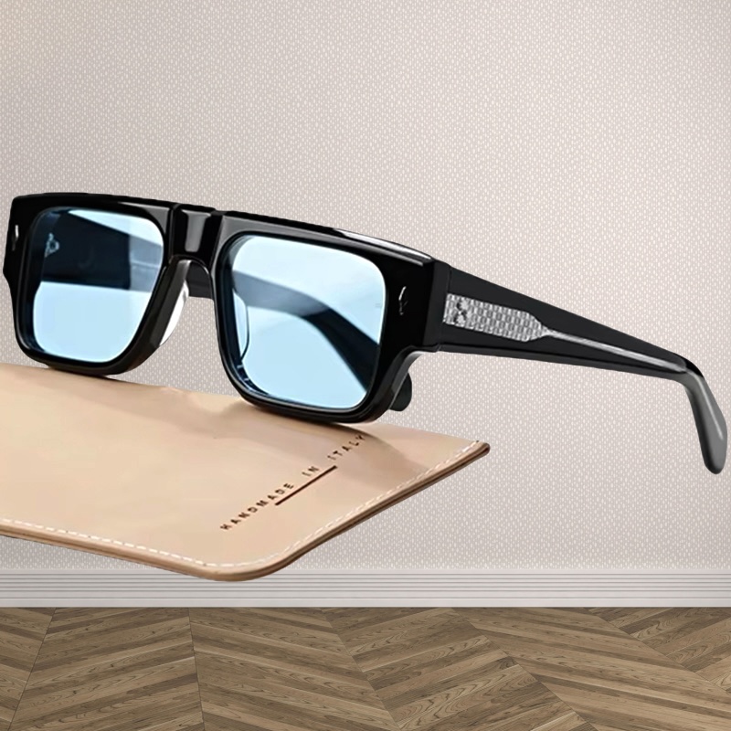 Handmade sunglasses Luxury brand design DEVOTO 52-18 Square Acetate Men Women Top Quality Eyewear Outdoor UV400 Protection in Italy IVSTA
