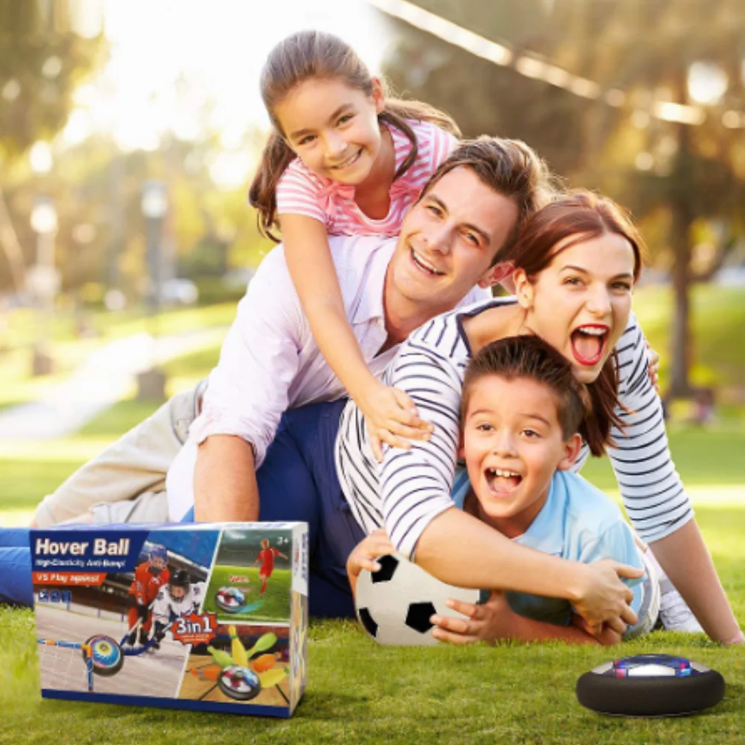 3-in-1 Hover Soccer Ball Hockey Bowling Set, Indoor and Outdoor Toys for Kids Ages 3-12,Christmas Birthday Gifts for Boys Girls
