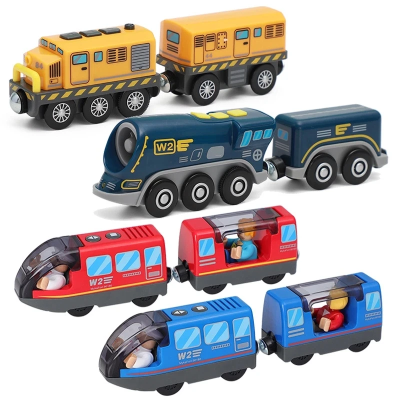 RC Electric Train Set Locomotive Magnetic Train Diecast Slot Toy Fit for Brand Wooden Railway Tracks Toys for Children Gifts