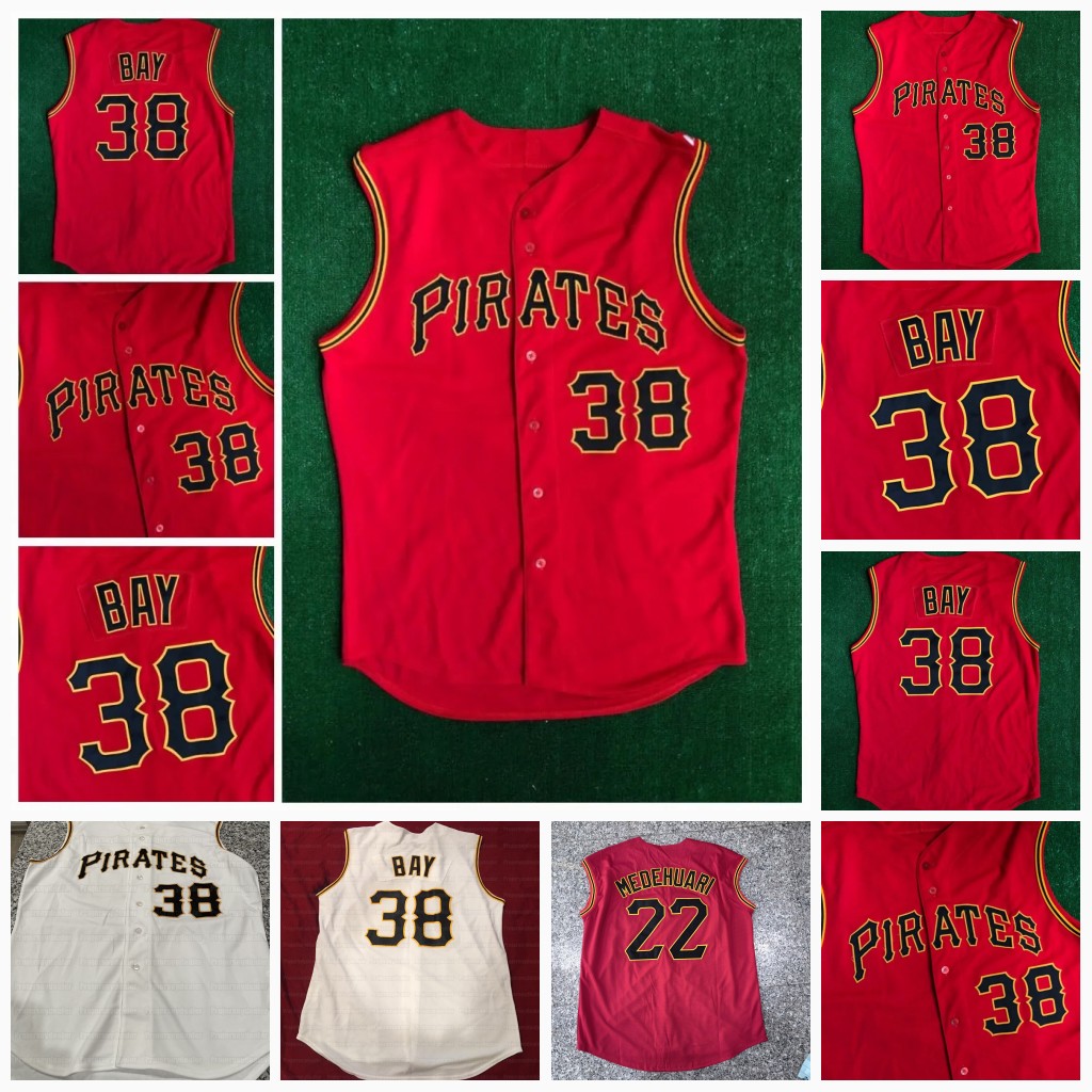 Pittsburgh 2007 38 Jason Bay Pirates Vintage Jersey Sleeveless Red White