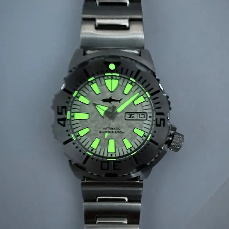 HEIMDALLR Monster V2 Frost Automatic Watch Men NH36A Men's Mechanical Sapphire Glass C3 Luminous Waterproof 200M Diving Watch