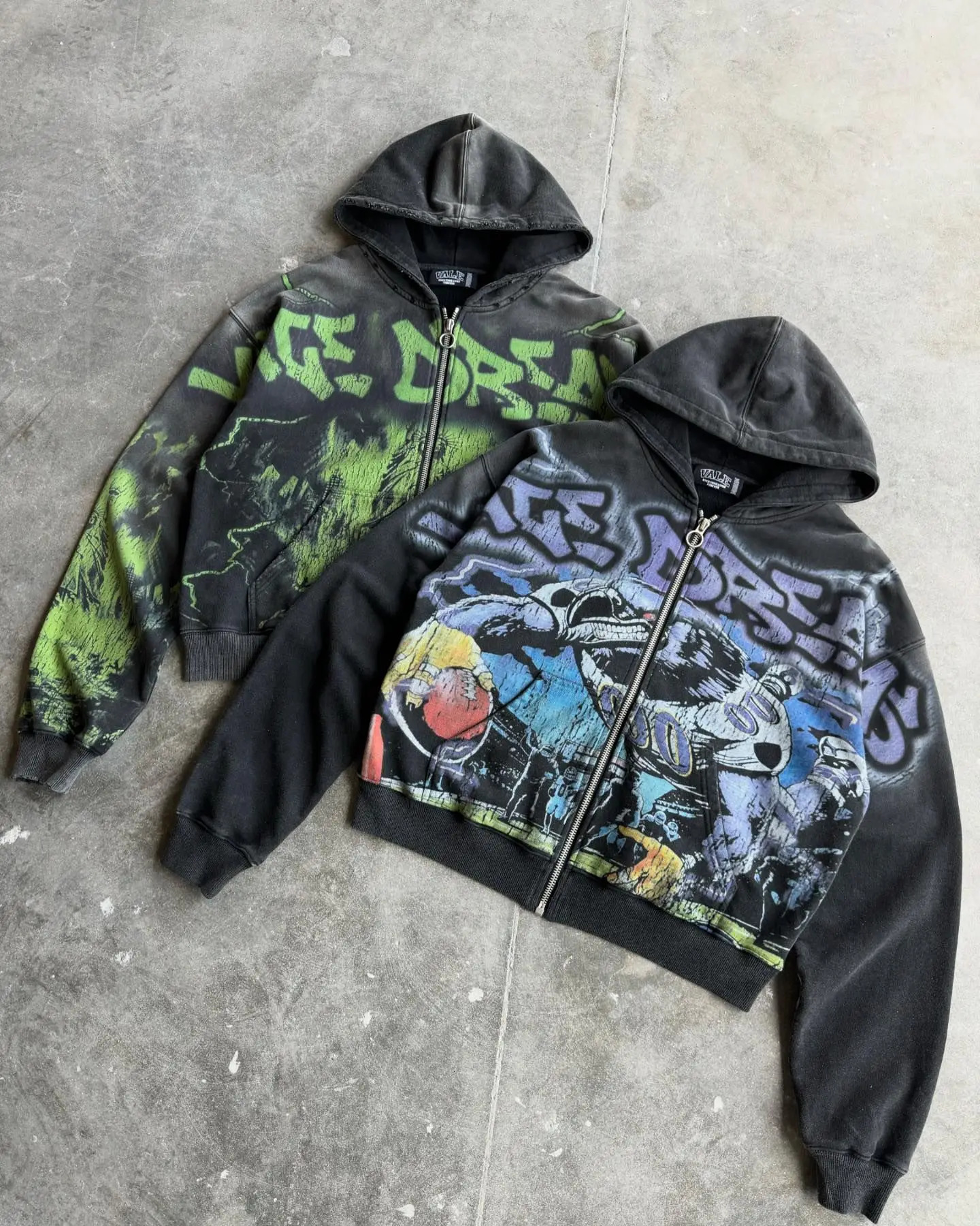 Bone Garden Streetwear Alphabet Hip Hop Graphic Foam Zipper Mens Loose Y2k Hoodie Sweatshirt Womens Clothing 241030