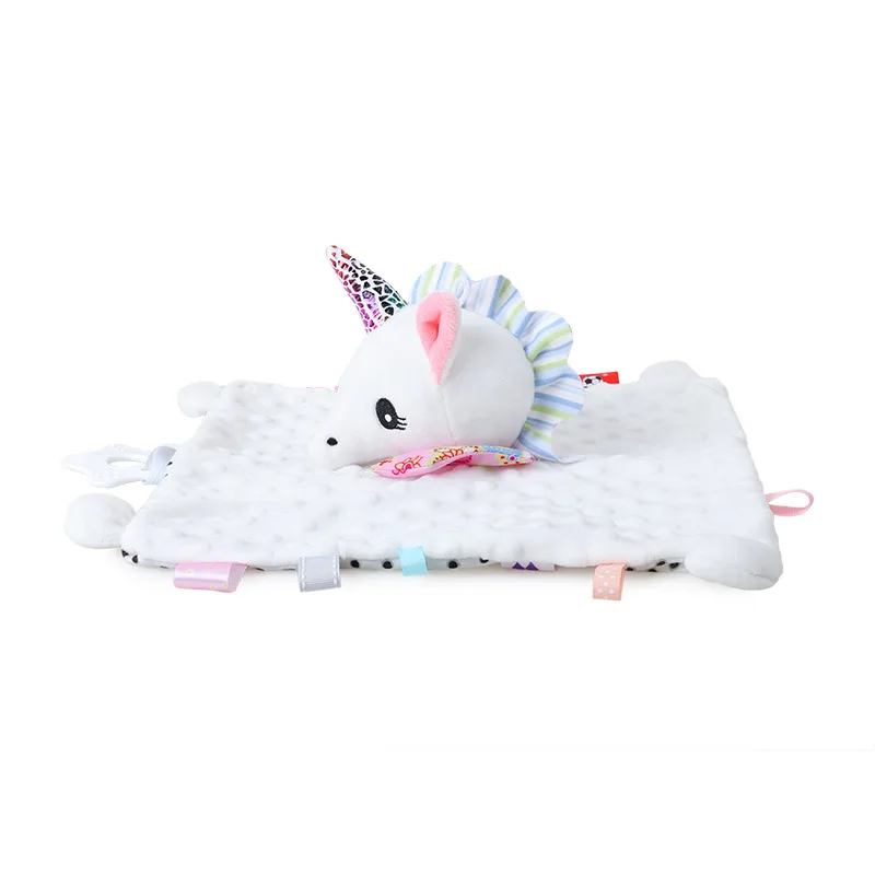 Baby Plush Stuffed Toys Security Tag Cute Stuffed Animal Blanket Comforter r Bunny Soothe Appease Towel Newborn Baby Shower Gift