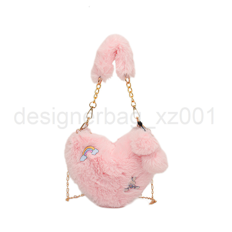 Classic Designer Bag Fashion 10a Top Woman Handbagevening Bags Autumn and Winter Small New Trendy Fashionable Love Hair Red Western Plush Single Shoul