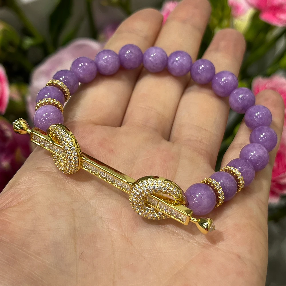 TIRIM Chalcedony Beads Bracelet for Women Bangle Daily Wear Ceremony Engament Cocktail Party Jewelry Accessories
