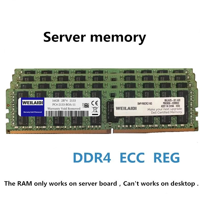 DDR4 Server Memory Ram 4G 16G 8G 32GB 64GB PC4 2400MHz 2133MHz 2666MHz 3200MHz 2133P 2400T 2666V REG ECC Support X99 Motherboard