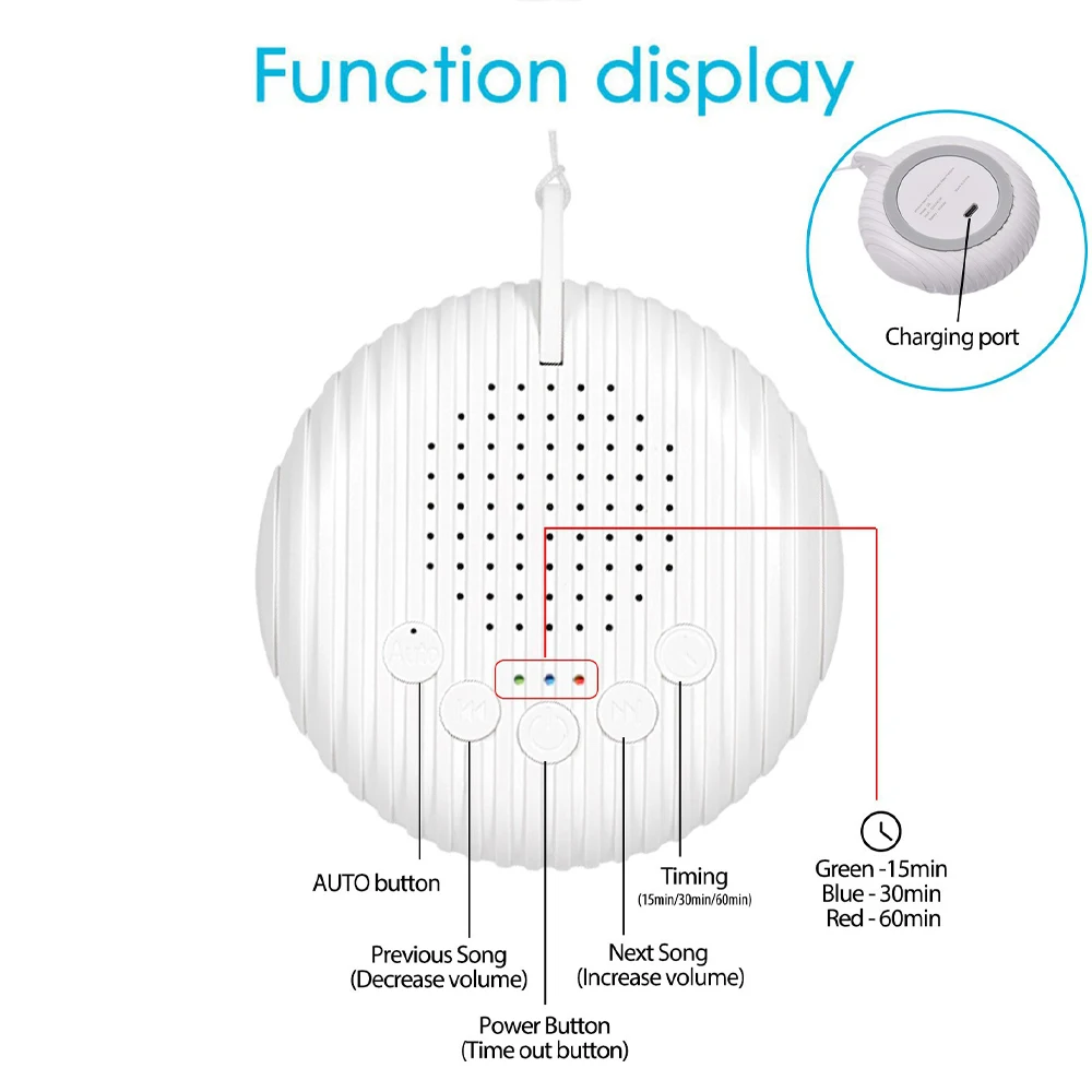 Baby White Noise Sound Machine with 10 Natural Sounds Portable Timed Shutdown Sleep Machine USB Charge Night Timer Noise Player