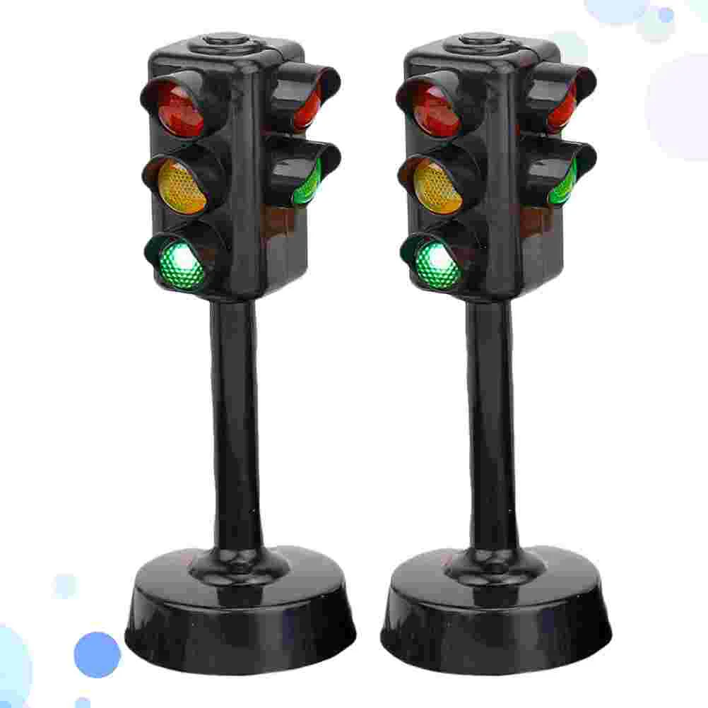 2pcs Role Play Traffic Lights Crosswalk Signal Game Children Traffic Pretend Play Traffic Lamp Toy Kids Skill Development Toy