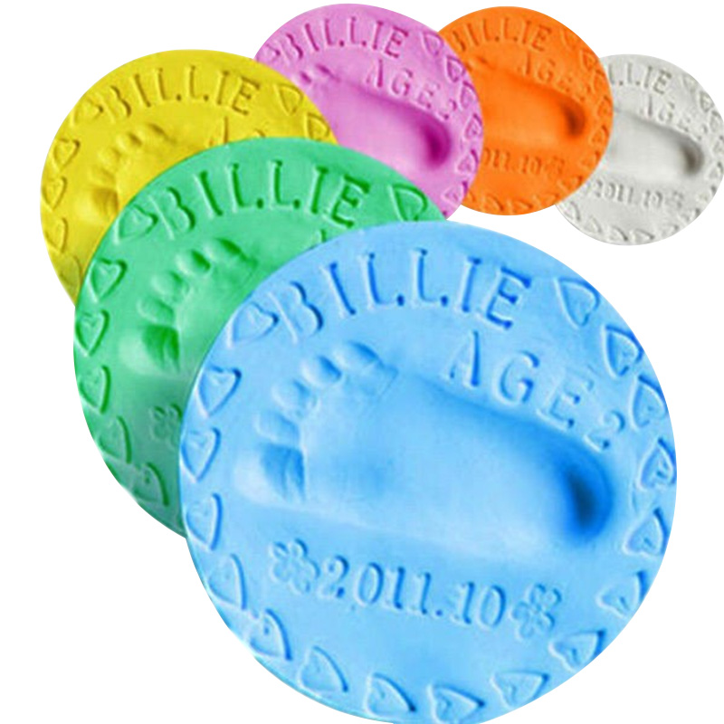 Baby Footprint Hand Foot Imprint Kit Casting DIY Toys Light Stereo Baby Care Air Drying Soft Clay Infant Toddler Paw Print