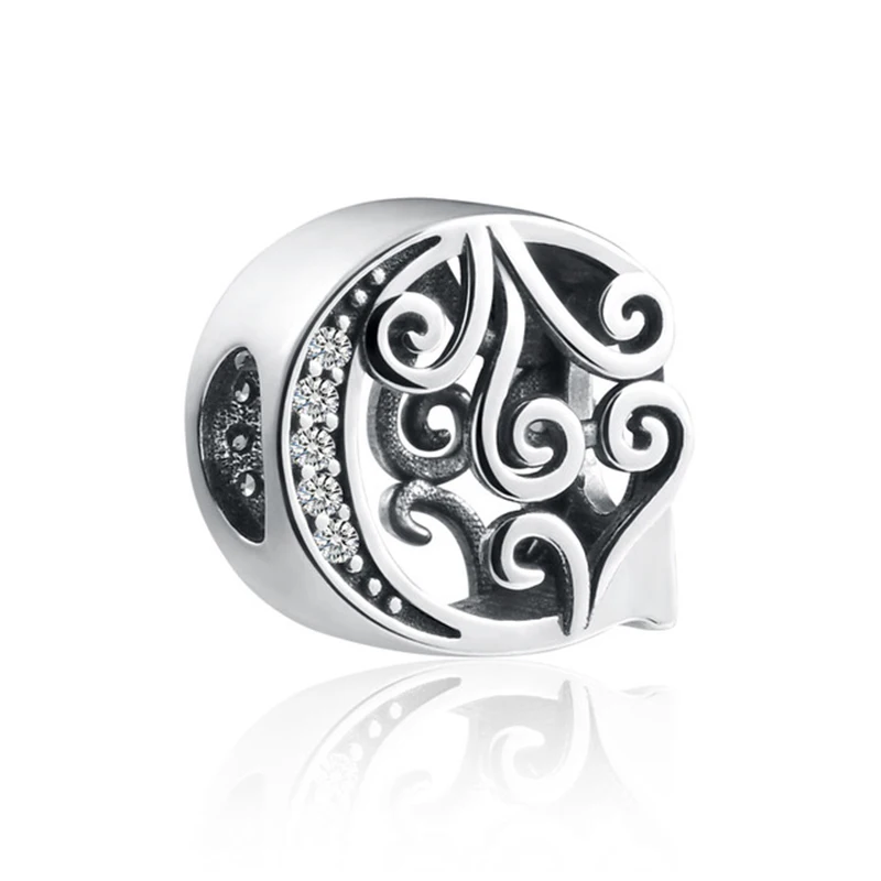 New S925 Sterling Silver Flower Letter Alphabet A-Z Charm Beads Fit Original Charms Bracelet Pendant Women DIY Jewelry